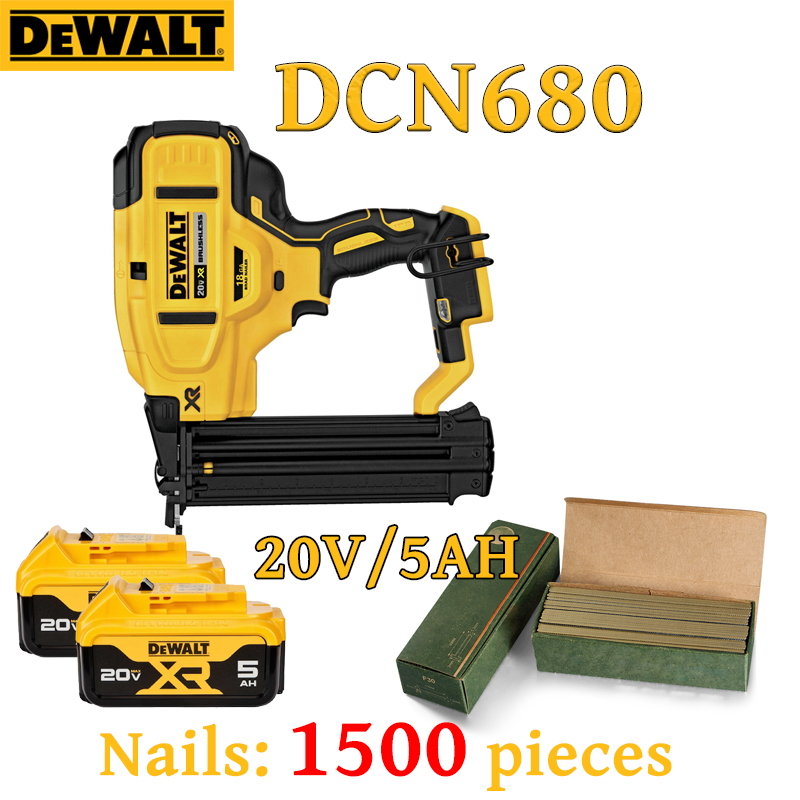 Dewalt DCN680 kefe nélküli elektromos körömpisztoly (20V/5AH lítium akkumulátor*2) Kefe nélküli körömpisztoly (1500 szöget tartalmaz)