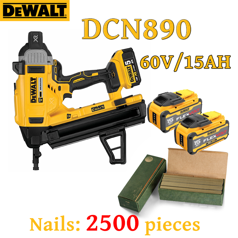 DEWALT DCN890-SJ kefe nélküli elektromos körömpisztoly 60 V lítium akkumulátor (korlátozott ideig tartó ajánlat: lítium akkumulátor*2: 60 V/15 AH) (2500 szöggel)