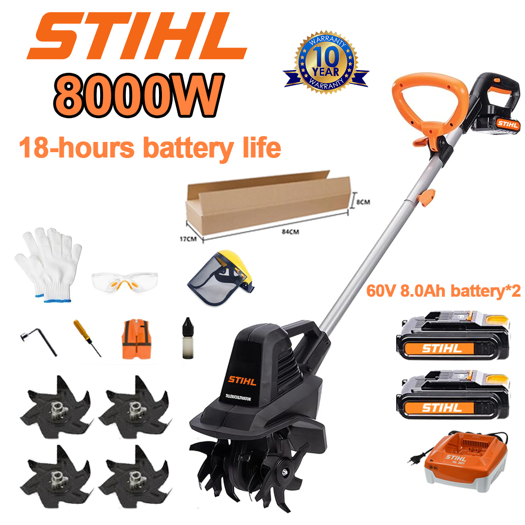 (Akkumulátor élettartama 18 óra) 8000W eke + 60V 8,0Ah lítium akkumulátor * 2 + gyorstöltő * 1 + ekekés * 4 + különféle tartozékok